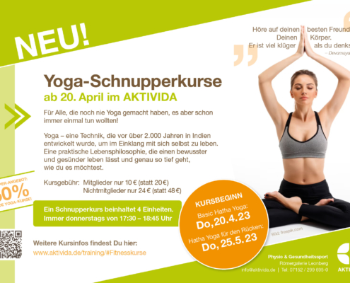 Yoga-Schnupperkurse im AKTIVIDA ab 20.04.2023