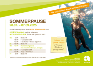 AKTIVIDA Kurspause 28.07. – 07.09.2025