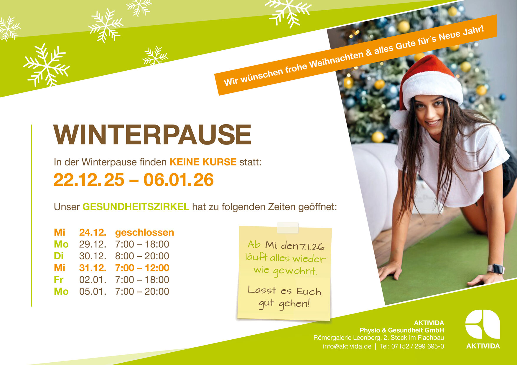 AKTIVIDA Winterpause 2025, Römergalerie Leonberg