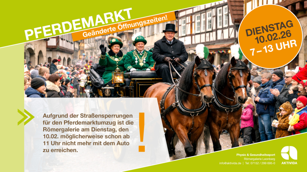 Geänderte Öffnungszeiten: 7 - 13 Uhr wg Pferdemarktumzug am Di, 10.02.2026